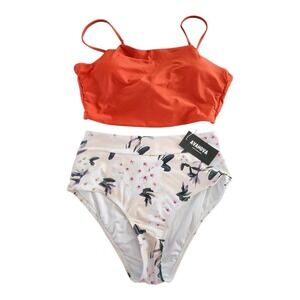 NWT Avanova Women's Halter Tieback High Waist Bikini Swimsuit Size Medium Beach‎